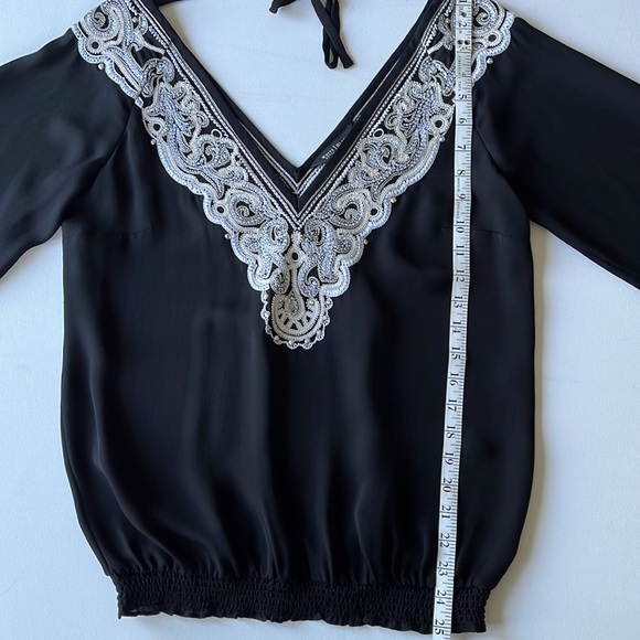 Embroidered Deep V-Neck Top from White House Black Market - Picture 7 of 7